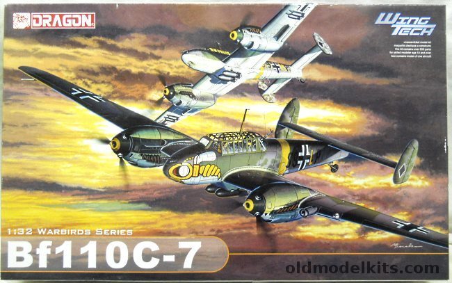 Dragon 1/32 Messerschmitt Bf-110 C-7 Wing Tech Issue - (Bf110C7), 3203 plastic model kit